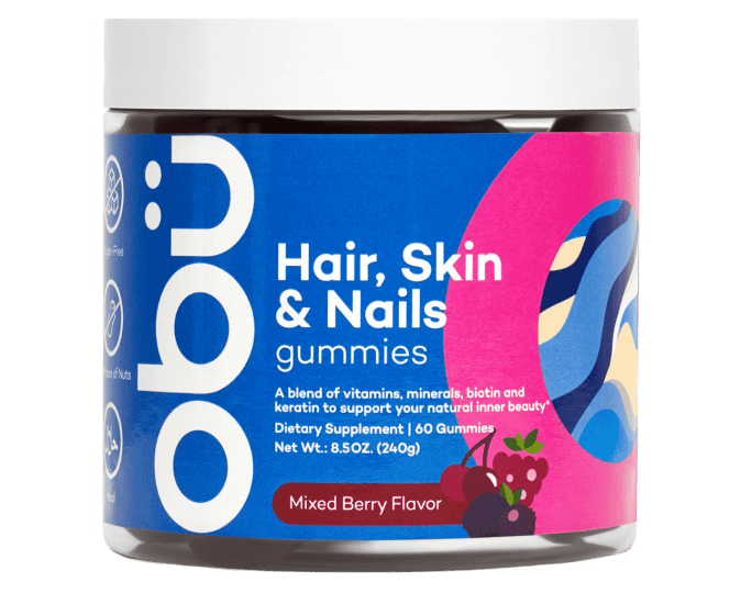 Hair, Skin & Nails Gummy Vitamins for Adults from Obu Nutrition